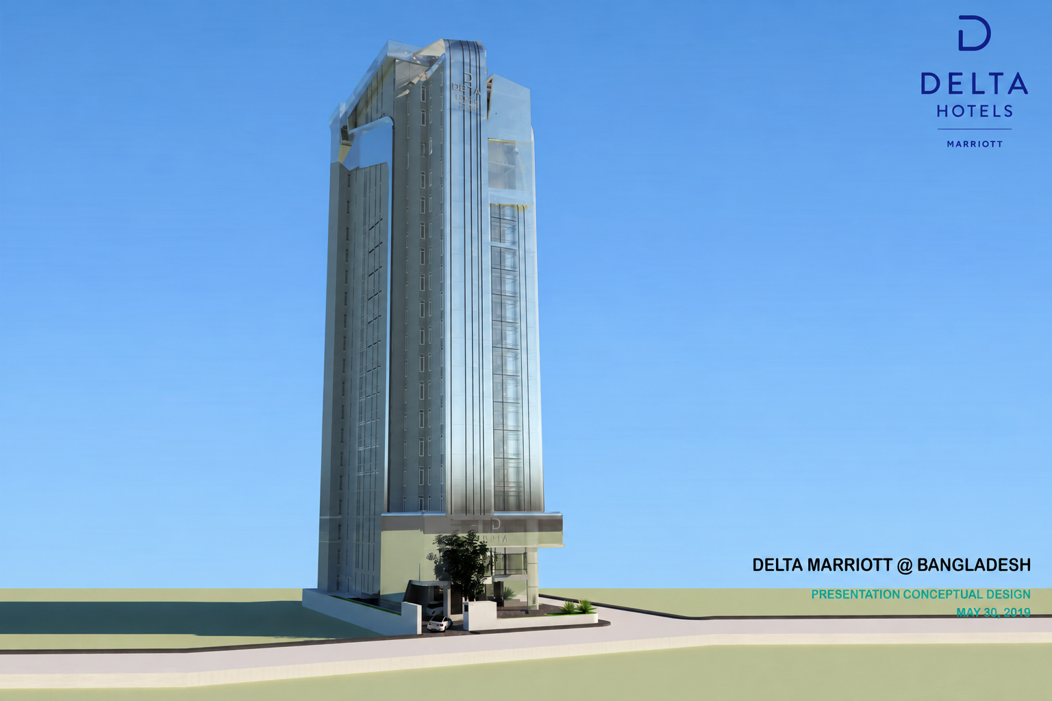 Delta Marriott tower concept design in Dhaka, by JRAI and IDA, May 2019.